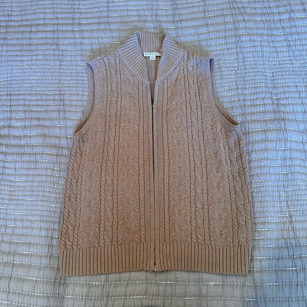Pendleton L Cotton Zip Up Sweater Vest